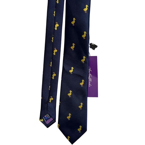 Aus‎ Cufflinks Australia Hand Stitched Navy Blue w Yellow Ducks Mens Neck Tie - Picture 2 of 8